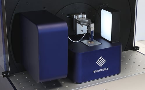 Micromechanical testing device from FemtoTools capable of various tests on materials from ceramics to hydrogels.