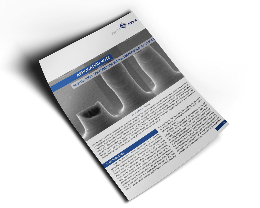 Application note on in-situ, high temperature microcopillar compression of silicon 